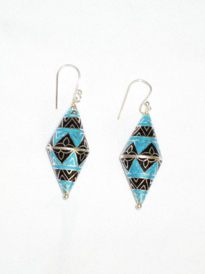 ST618 Enameled Earrings in Sterling Silver