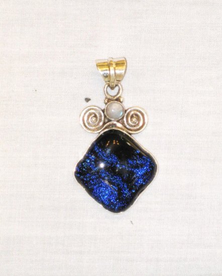 PN399 Dichroic Glass Sterling Silver Pendant - SOLD