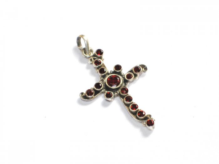 ST251 Garnet Pendant in Sterling Silver - SOLD