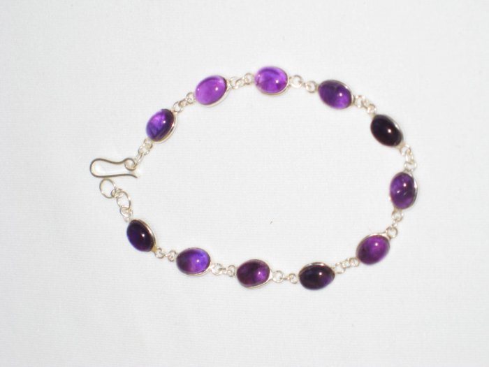 ST325 Amethyst Bracelet in Sterling Silver