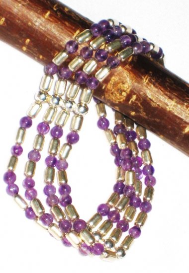 ST572 Amethyst Bracelet in Sterling Silver