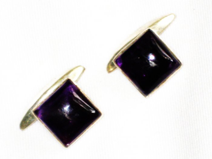 ST638 Amethyst Cufflinks in Sterling Silver