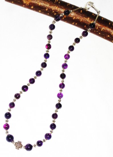 ST427 Amethyst Necklace in Sterling Silver