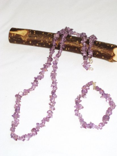 ST323 Amethyst Necklace, Bracelet and Earrings in Sterling Silver