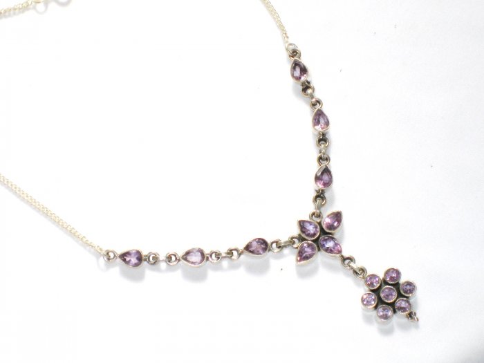 ST255 Amethyst Necklace in Sterling Silver