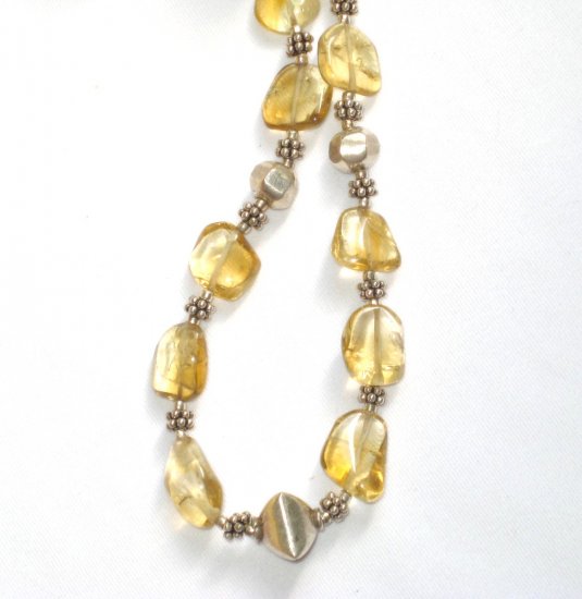 ST344 Citrine Necklace in Sterling Silver