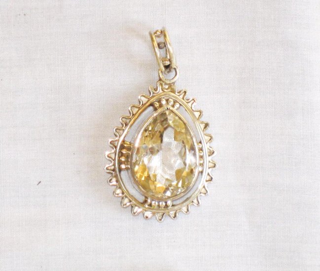 PN387 Citrine Pendant in Sterling Silver