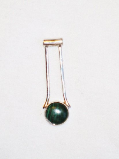 PN092 Malachite Pendant in Sterling Silver