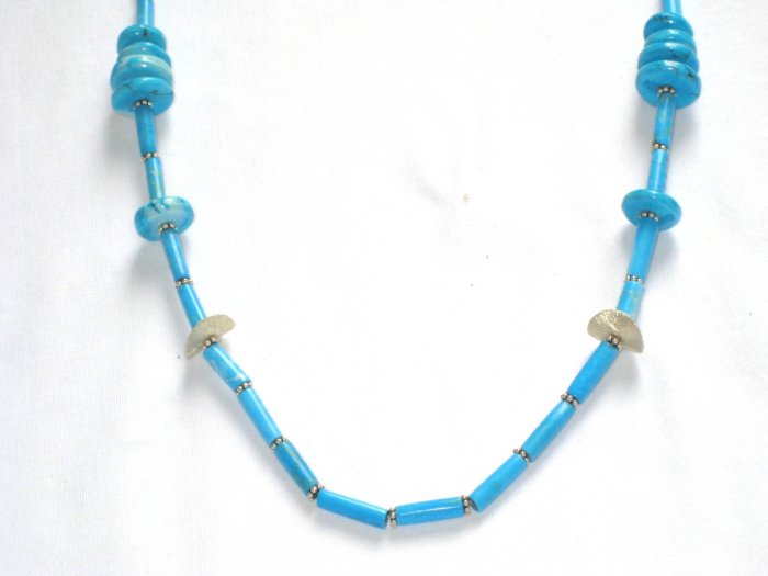 ST194 Turquoise Necklace and Earrings Set in Sterling Silver