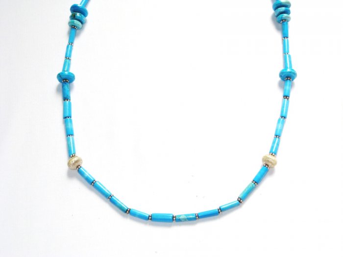 ST196 Turquoise Necklace and Earrings Set in Sterling Silver