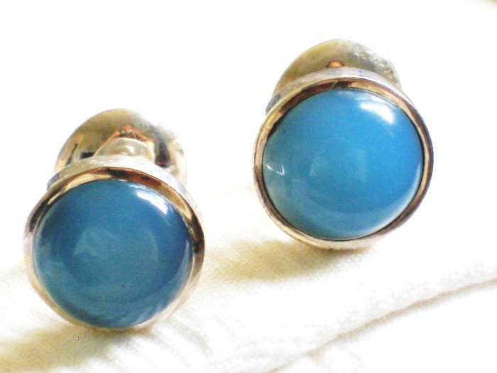 ST641 Chalcedony Cufflinks in Sterling Silver