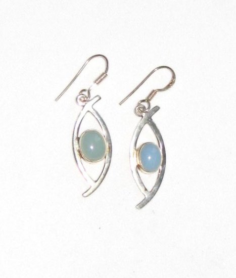 ER030 Chalcedony Earrings in Sterling Silver