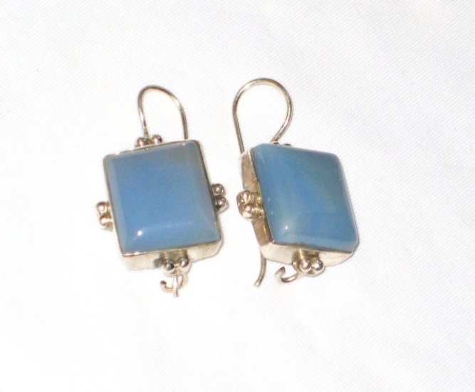 ER032 Chalcedony Earrings in Sterling Silver