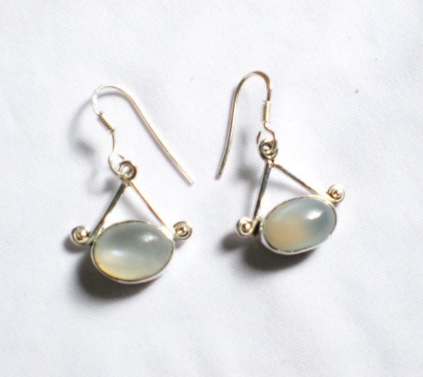 ER041 Chalcedony Earrings in Sterling Silver