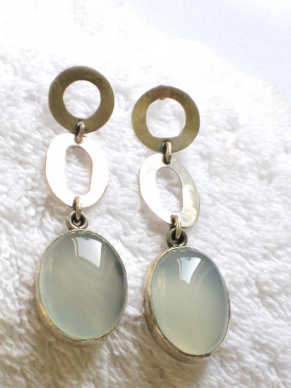 ER085 Chalcedony Earrings in Sterling Silver
