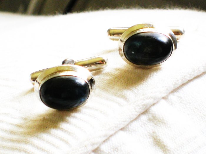 ST640 Labradorite Cufflinks in Sterling Silver