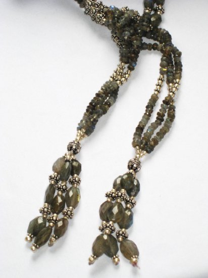 ST055 Labradorite Wrap Necklace in Sterling Silver