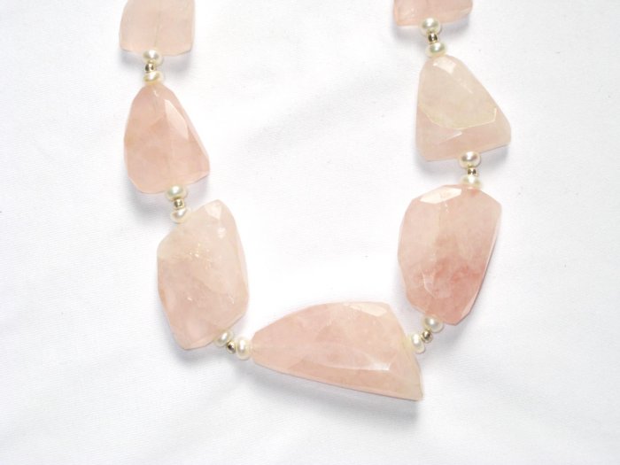 ST031 Rose Quartz Necklace in Sterling Silver