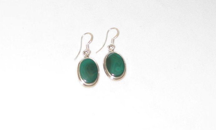 ER005 Malachite Earrings in Sterling Silver