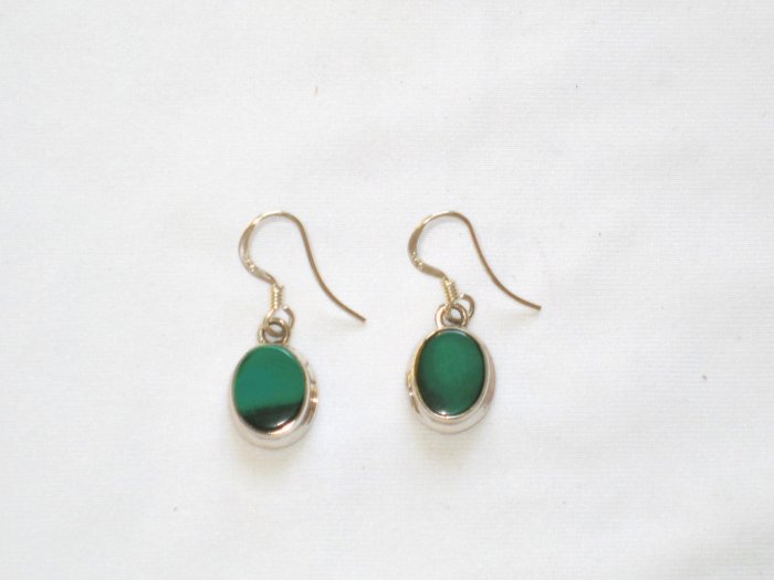 ER007 Malachite Earrings in Sterling Silver