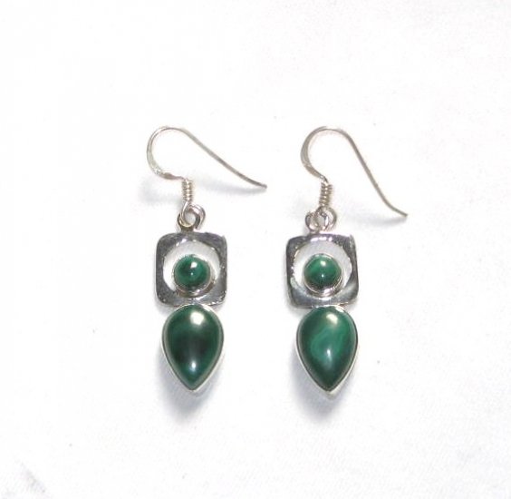 ER047 Malachite Earrings in Sterling Silver