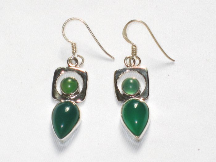 ER052 Malachite Earrings in Sterling Silver
