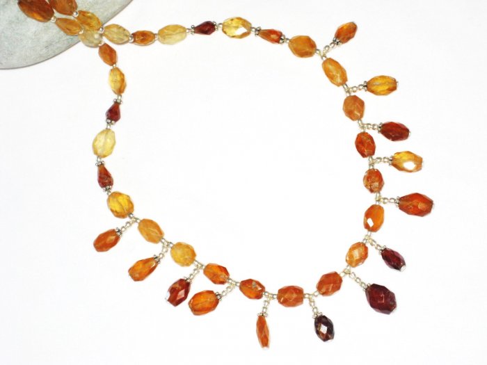 ST444 Citrine Necklace in Sterling Silver