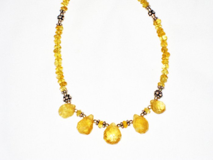 ST557 Citrine Necklace in Sterling Silver