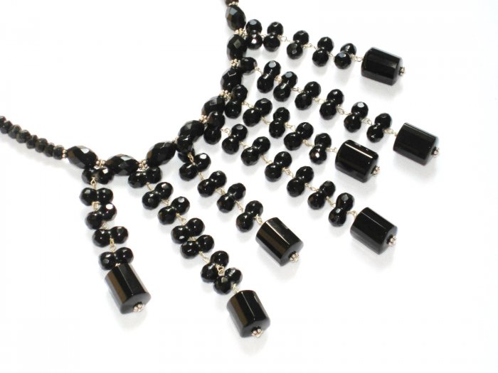 ST338 Onyx Necklace in Sterling Silver