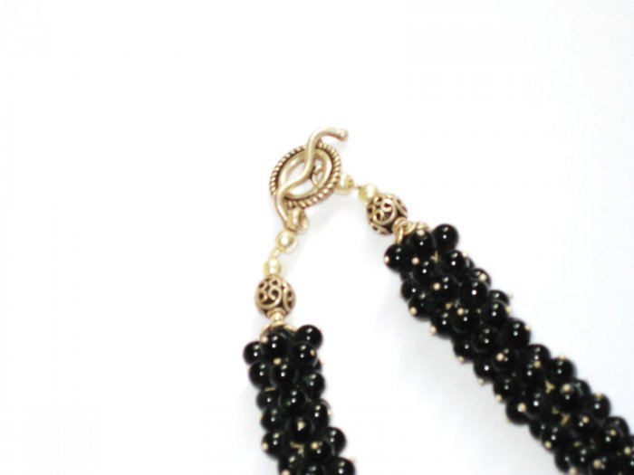 ST353 Onyx Necklace in Sterling Silver