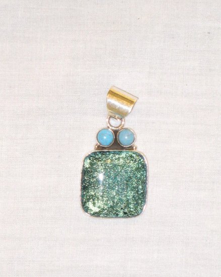 PN397 Dichroic Glass Pendant in Sterling Silver - SOLD