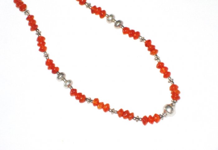 ST437 Coral Necklace in Sterling Silver