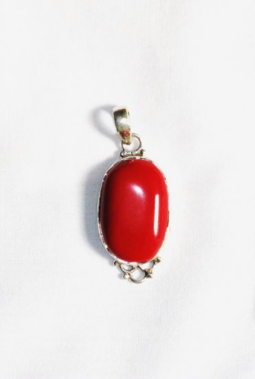PN158 Coral Pendant in Sterling Silver