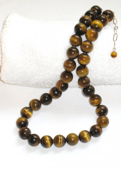 ST304 Tiger's Eye Necklace, Bracelet and Earrings Set in Sterling Silver