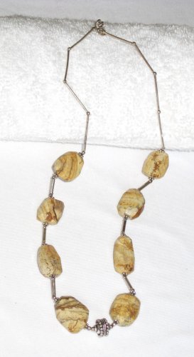 ST120 Landscape Jasper Necklace in Sterling Silver