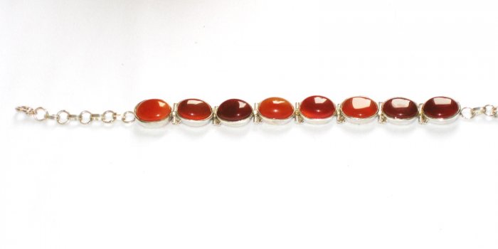 ST148 Carnelian Bracelet in Sterling Silver