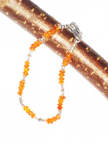 ST507 Carnelian Bracelet in Sterling Silver