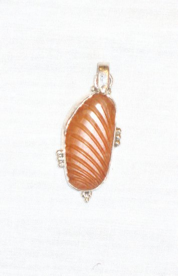 PN499 Carved Red Jasper Pendant