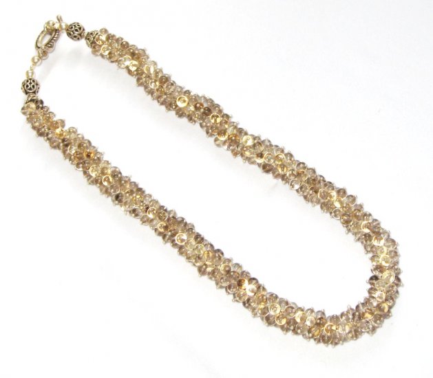 ST356 Smoky Quartz Necklace in Sterling Silver