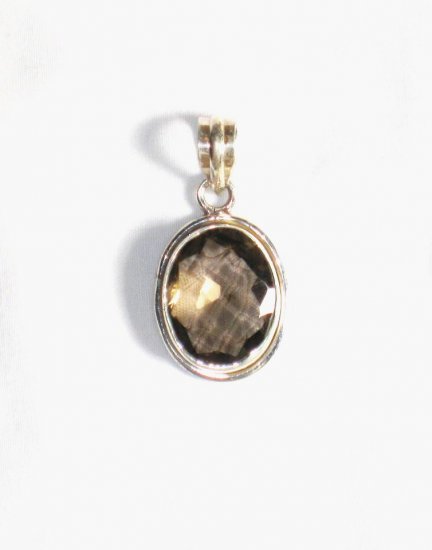 PN205 Smoky Quartz Pendant in Sterling Silver