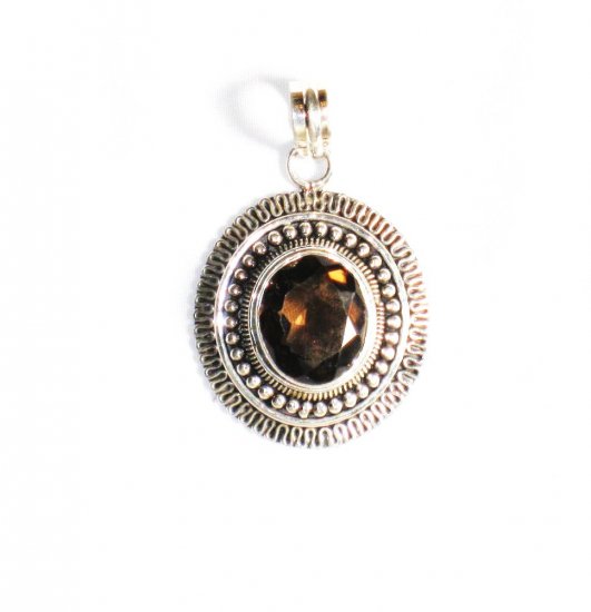 PN207 Smoky Quartz Pendant in Sterling Silver