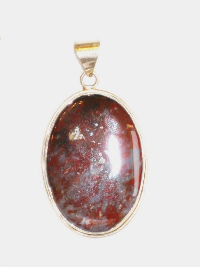 PN081 Unakite Pendant in Sterling Silver