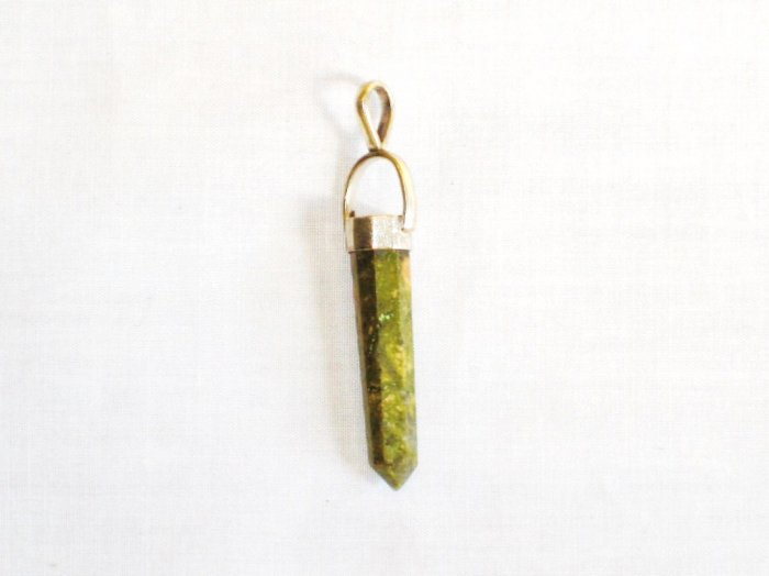 PN325 Unakite Bullet Pendant in Sterling Silver