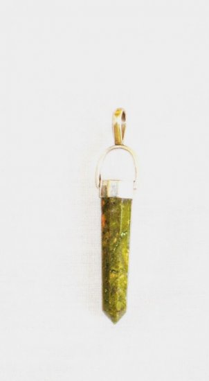 PN365 Unakite Bullet Pendant in Sterling Silver