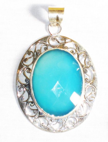 PN294 Opalite Pendant in Sterling Silver