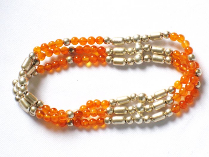 ST021 Carnelian Bracelet in Sterling Silver