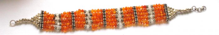 ST132 Carnelian Bracelet in Sterling Silver