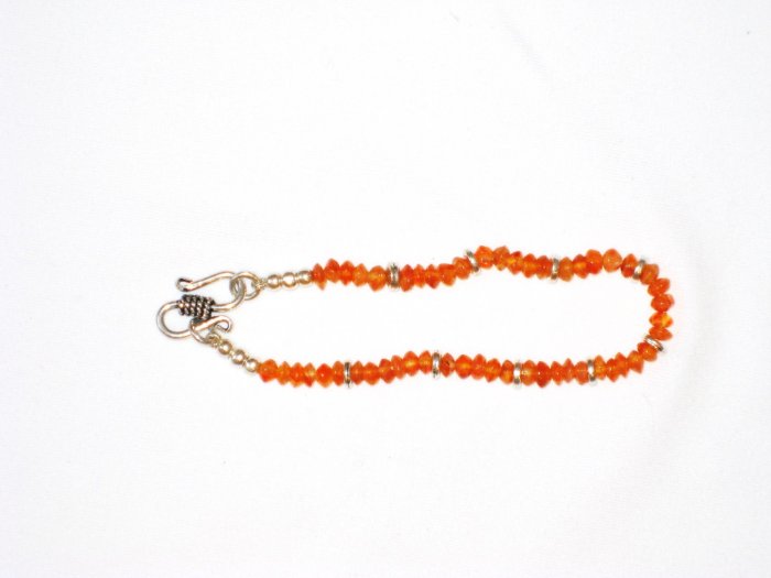 ST176 Carnelian Bracelet in Sterling Silver