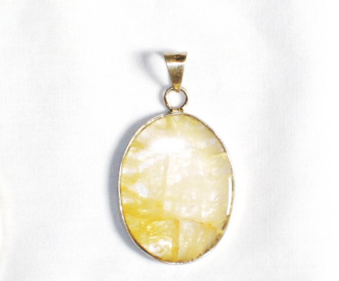 PN220 Amber Pendant in Sterling Silver