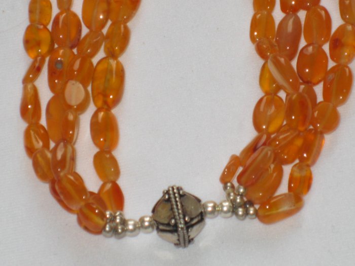 ST100 Carnelian Necklace in Sterling Silver